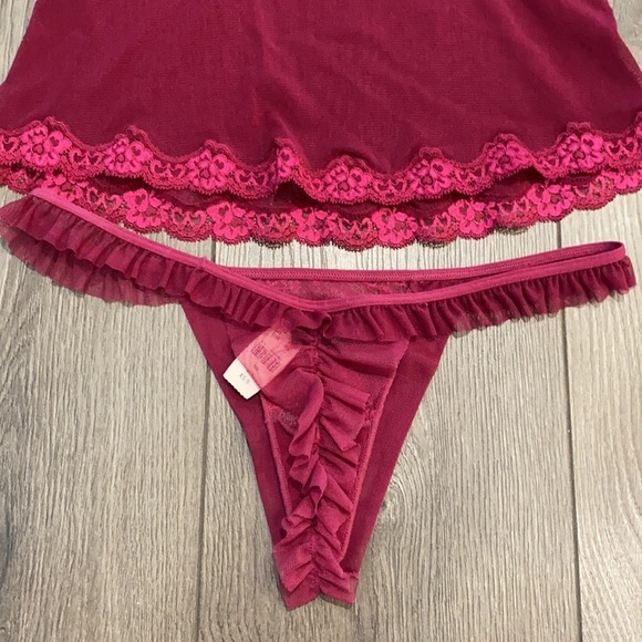 Victoria’s Secret red babydoll lingerie set small - Picture 8 of 15